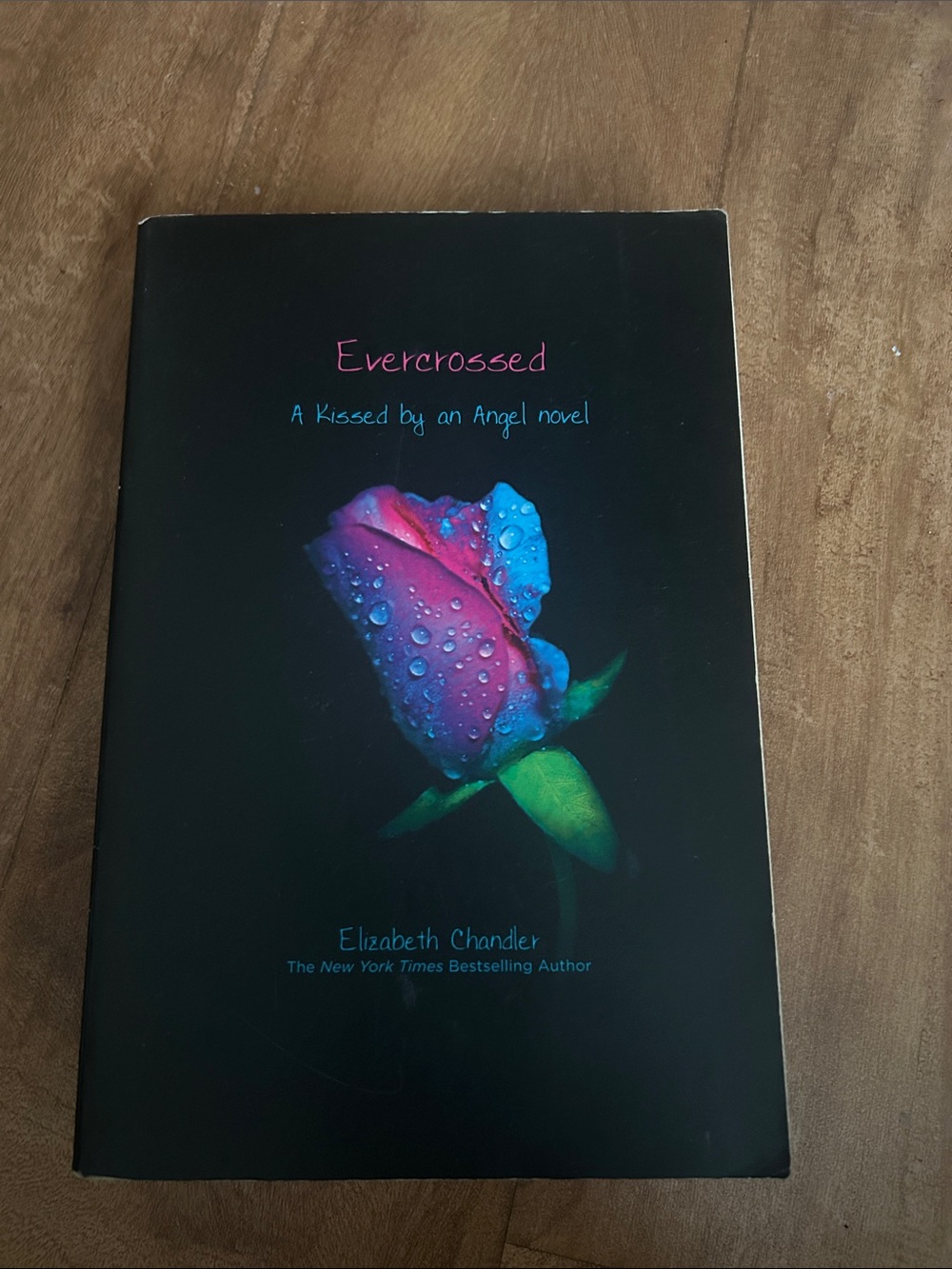 Evercrossed Paperback Novel by Elizabeth Chandler - Pink & Blue Rose Cover